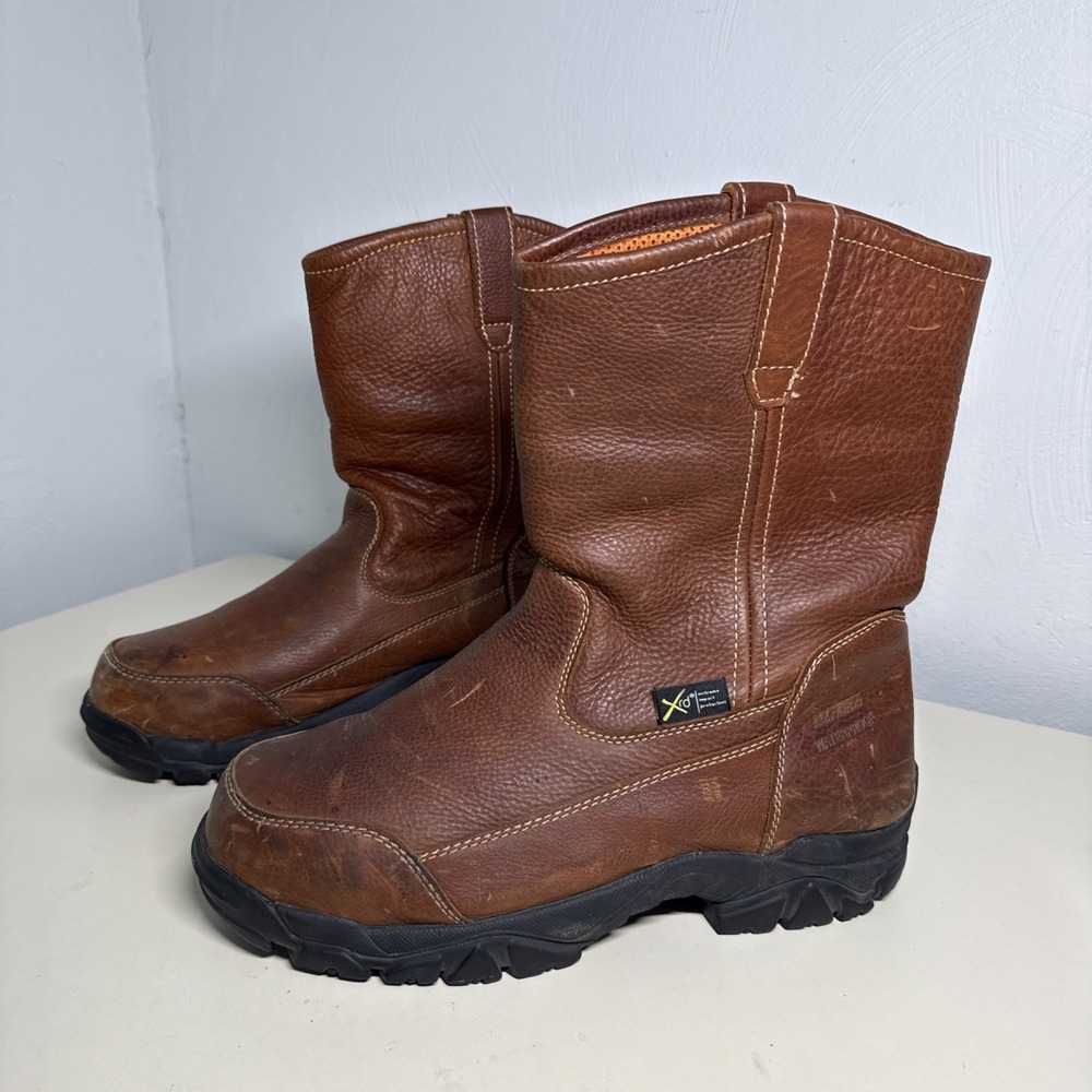 HyTest Apex MetGuard Work Boots Brown Leather Waterproof Oil Resist ASTM 10W